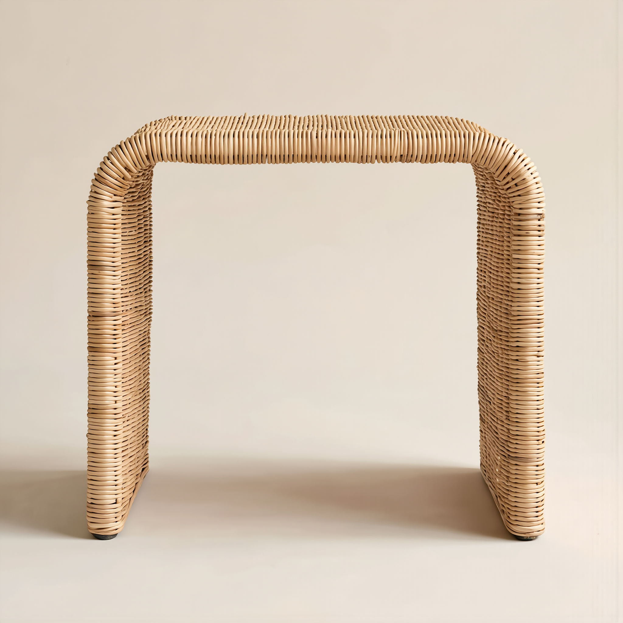 Flax Doğal Rattan Sehpa/Tabure
