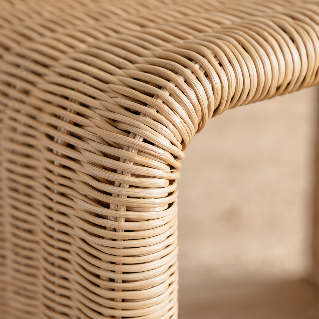 Flax Doğal Rattan Sehpa/Tabure