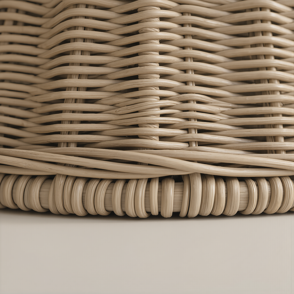 Plissé Mermer & Rattan Orta Sehpa