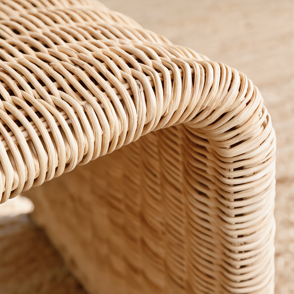 Flax Doğal Rattan Sehpa/Tabure