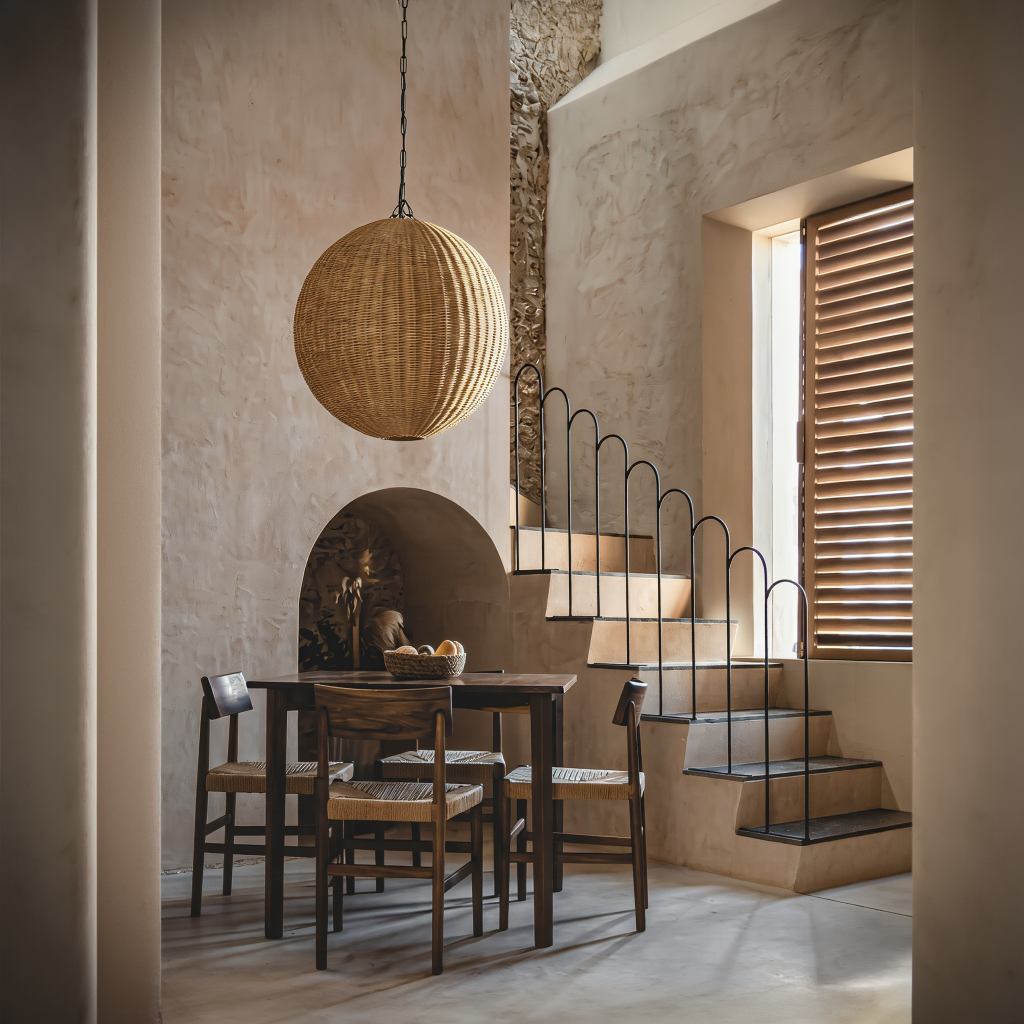 Cosmos Doğal Rattan Sarkıt Avize