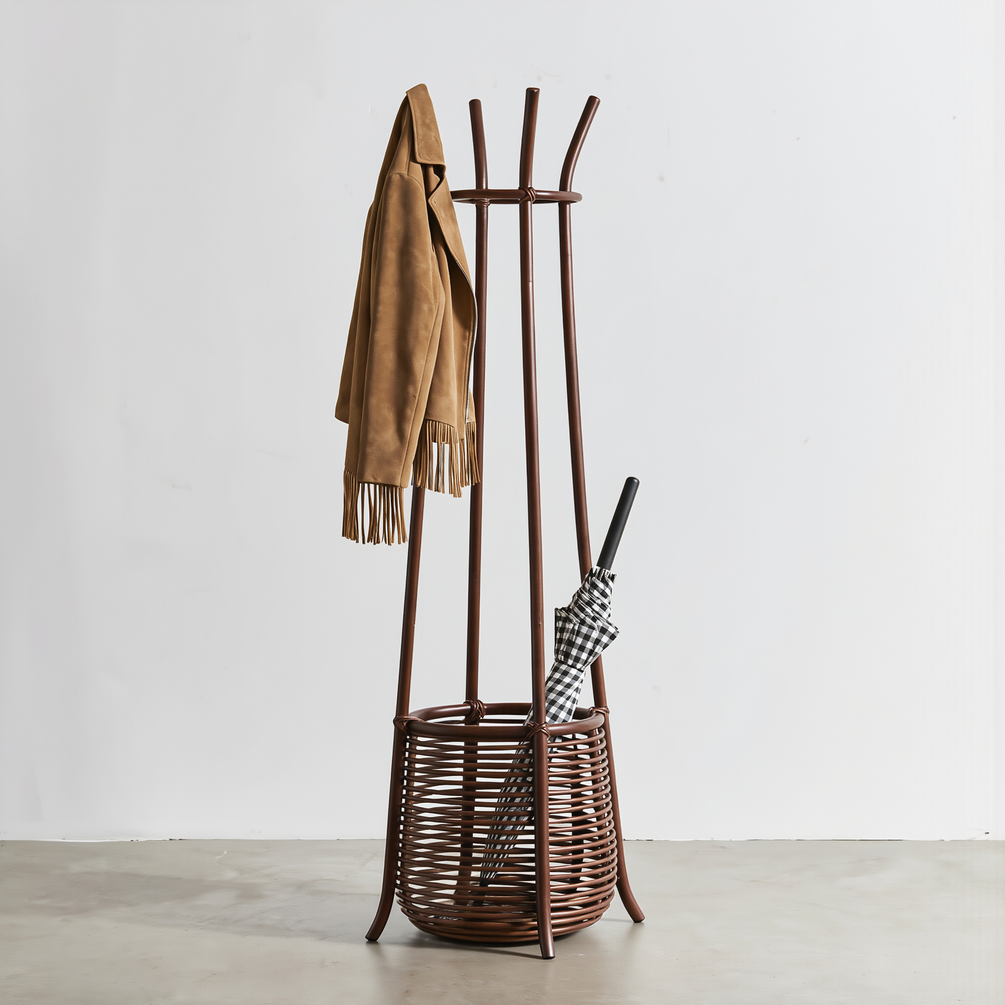 Chunk Doğal Rattan Sepetli Askılık