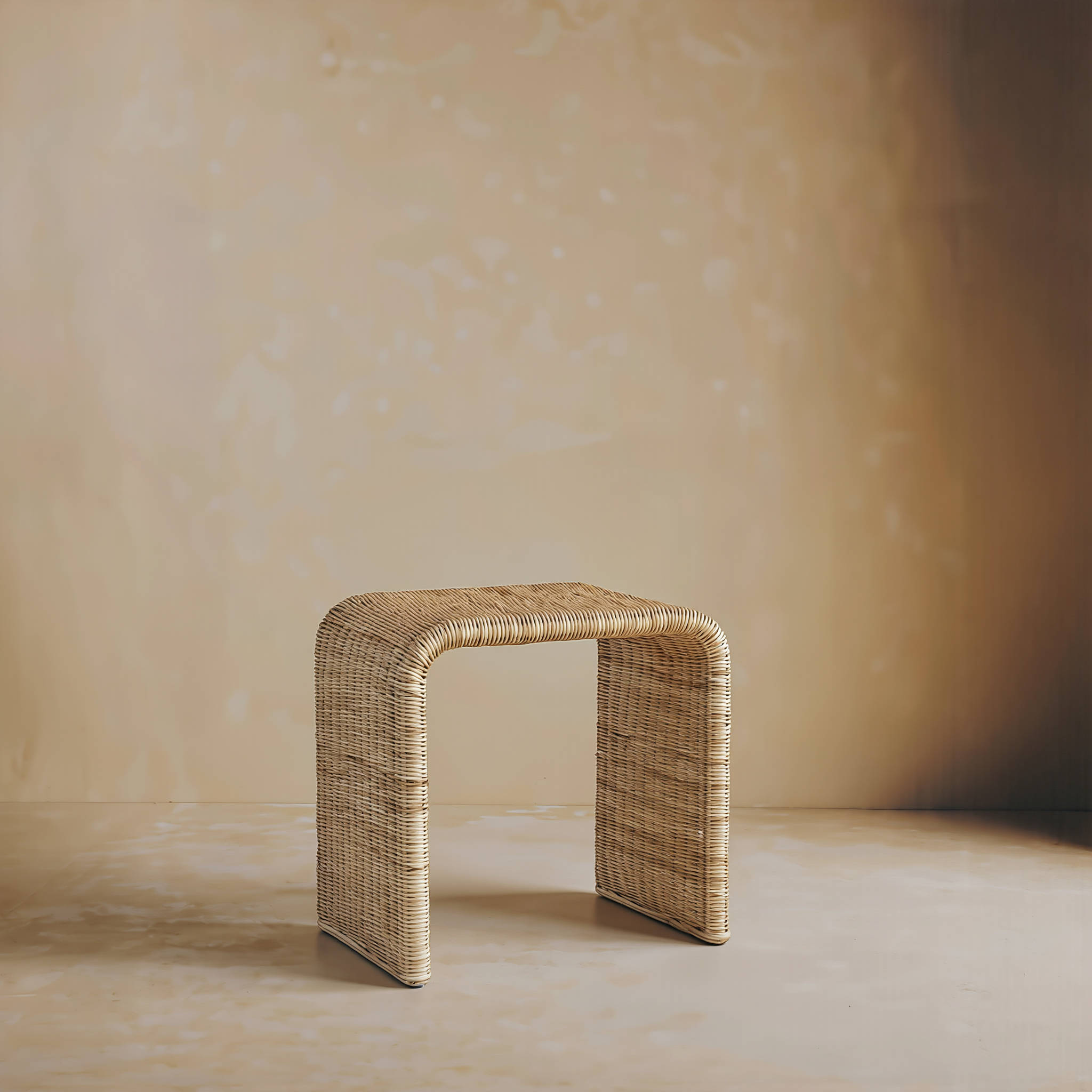 Flax Doğal Rattan Sehpa/Tabure